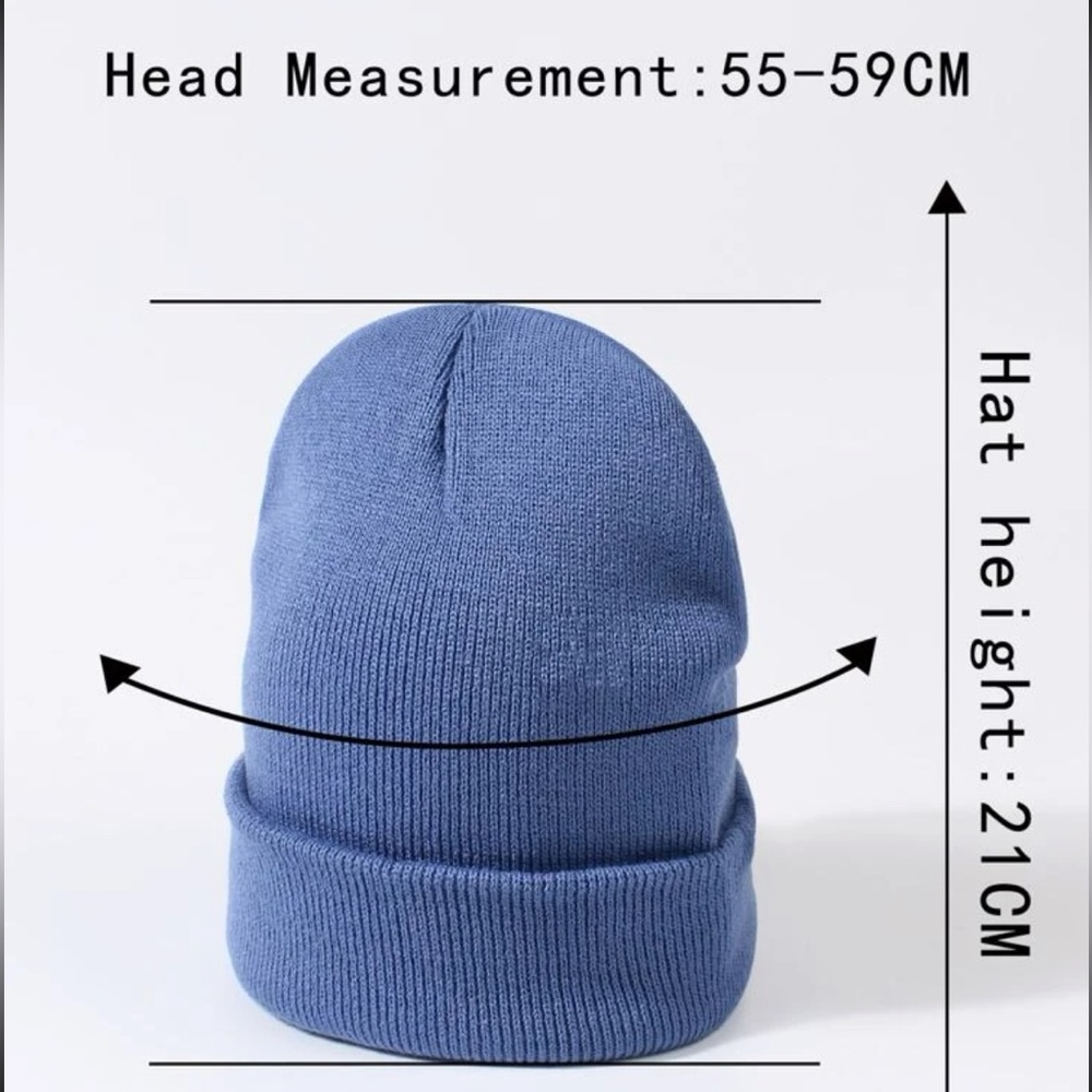 Dusty Blue “Brooklyn Twenty” Minimalist Beanie OS New - Picture 3 of 4